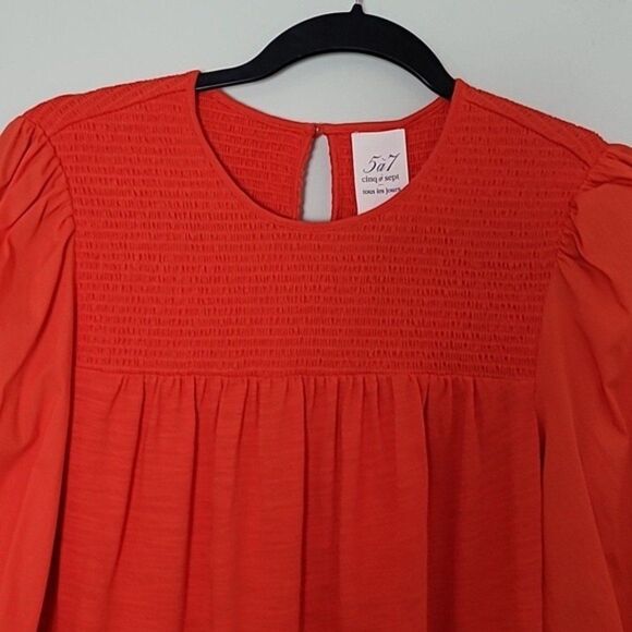 Cinq a Sept Adeline top in Fire Coral Sz M NWT - Picture 5 of 12